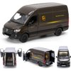 Road Tape Diecast Toy Trucks Set- Reusable, Realistic Road Tape, UPS Sprinter Van, and United States Postal Mail Truck- Pullback Truck Toys with Detailed Interior, Moveable Openable Door
