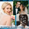 Maitys 44 Pieces Wedding Hair Comb Faux Pearl Crystal Bride Hair Accessories Hair Side Comb Clips U-shaped Flower Rhinestone Pearl Hair Clips for Bride Bridesmaid (Delicate Style)