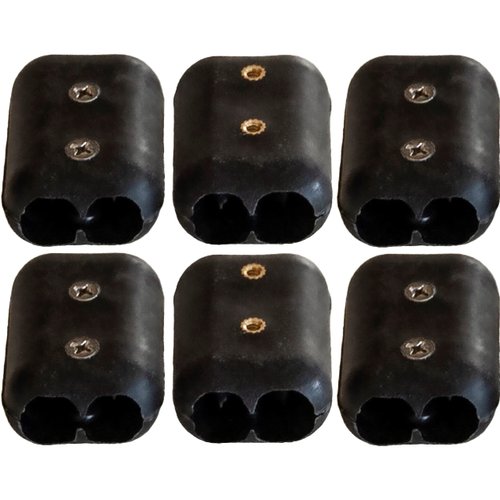 E-Z -TY 3/8 Inch (9 mm) Double OT Reusable Rope Clamps Black - SIX (6) PACK
