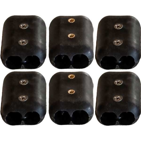 E-Z -TY 3/8 Inch (9 mm) Double OT Reusable Rope Clamps Black - SIX (6) PACK