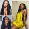 Long Deep Wave Lace Front Wigs Pre Plucked Glueless Wigs 28 Inch Synthetic Artificial Natural Density Brazilian Wet and Wavy Frontal Wigs Glueless Curly Wigs Natural Hairline Hair for Black Women