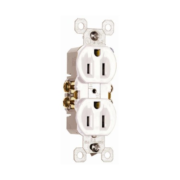 Legrand Pass & Seymour 3232WCP 15 Amp 125V Residential Grade Duplex Receptacle Outlet, White (10 Pack)