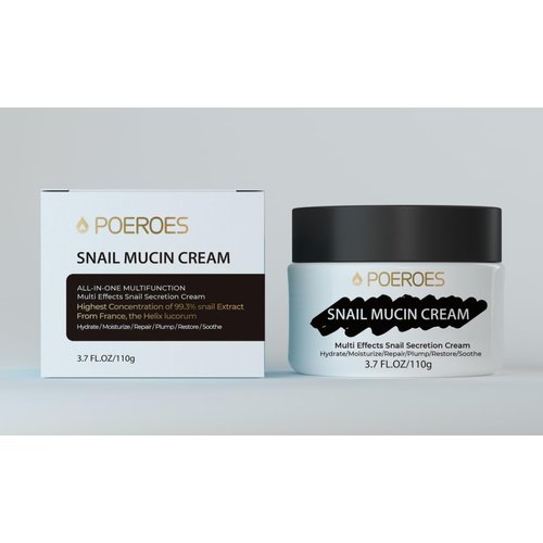 POEROES Snail Mucin Cream moisturizer face cream 4.23 Fl Oz Daily Face Moisturizer for Dry Skin Sensitive Skin，Acne-prone, Face Lotion