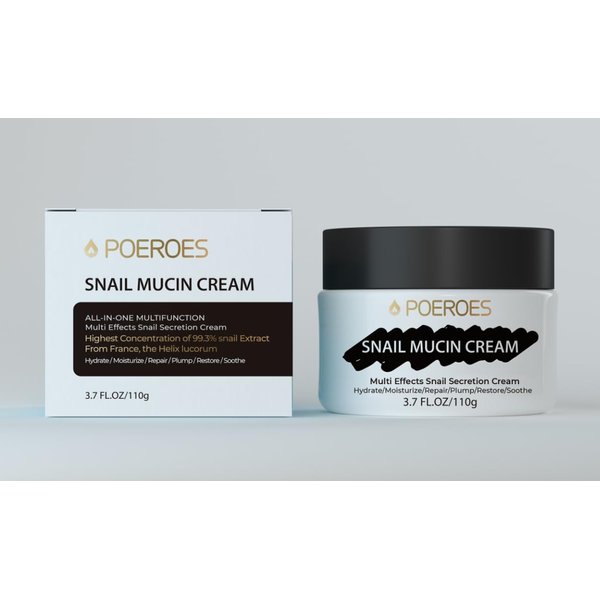 POEROES Snail Mucin Cream moisturizer face cream 4.23 Fl Oz Daily Face Moisturizer for Dry Skin Sensitive Skin，Acne-prone, Face Lotion