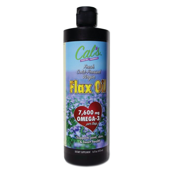 Cal's Flax Oil, Cold-Pressed Flaxseed, High in Omega-3 Fatty Acid, Unrefined Flaxseed Oil, Essential Flaxseed Oil Liquid Supplement for Joint, Skin, and Heart Health Support - 16 oz