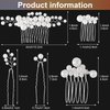 ANCIRS 3 Pack Pearl Bride Wedding Hair Comb & 2 Pack Silver Bridal Side Hair Pins for Women & Girls