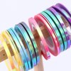Nail Art Striping Tape Lines 18 pcs Mermaid Candy Color Adhesive Nail Stickers,Rolls Nail Strips Tape Decals for Design Hologram Purple Blue Grey Line Nail Art