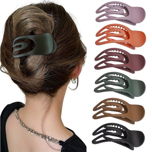 Nenluny 6pcs Hair Clips Curved Claw Clips for Women Girls Alligator Clips for Thick Thin Hair 3.6 Inch Hair Barrettes for Styling Sectioning