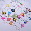 Alomois 80pcs Cartoon Keychain for Kids Party Favors Bulk Cute Keychain for Carnival Prizes Classroom Prizes Goodie Bag Stuffers Birthday Party Favors