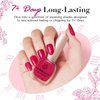 AZUREBEAUTY Raspberry Red Nail Polish Set,Bright Red Vegan Nail Polish Quick Dry Natural Boundless Shine Nail Lacquer Fingernail Polish Strengthening Nurse Kit Salon-Quality for Women 2Pcs 0.34 oz.