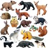 Gemini&Genius 16PCS Woodland Animal Baby Toys, Soild Plastic Forest Animals Educational Toy Figures, Cake Toppers Cupcake Toppers and Gifts for Kids