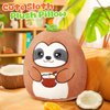 Glow Guards 12'' Sloth Plush Pillow Cute Sloth Stuffed Animal Pillow Soft Sloth Plush Toy Stuffed Animals Cushion Birthday Gift for Boys Girls Kids,Sloth Holding Coconut
