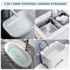 Shap+ Universal Bathroom Sink Stopper, Fits 1.06-1.5 Inch, Premium Basin Pop Up Sink Drain Strainer, Anti-Leakage and Clogging, with Hair Catcher, Made Brass, Chrome Plated