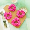Tigeen 24 Pcs Scrunchies Bulk Cotton Scrunchies Solid Color Hair Ties Hair Elastic Ponytail Holder for Women Girls Kids Hair Accessories (Hot Pink)