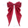 Women Bowknot Hair Clip,Vintage Satin Bow Barrette Hairclip Long Tail Headwear Hair Accessories for Ladies Big Bowknot Hairpin (Red)