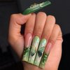 5D Green Butterfly Nail Art Stickers Decals,Star Butterfly Nail Stickers for Nail Art,Gold Mystical Vibes Butterfly Delicate Nail Art Decal Supplies for Women Salon DIY Acrylic Nails Design Decoration