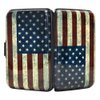 ELFISH Mini RFID Aluminum Wallet Credit Cards Holder Business Card Case Metal ID Case for Men Women (Flag)