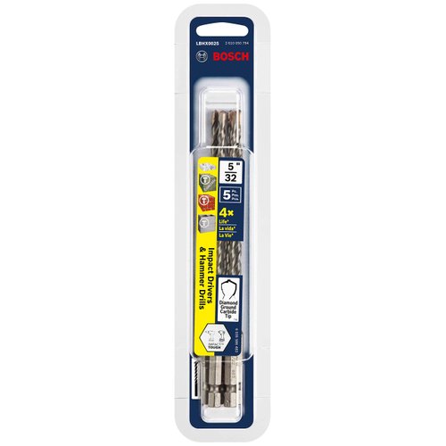 Bosch 5 pc. 5/32 In. X 6 In. Hex Shank Hammer Drill Masonry Bits LBHX0025