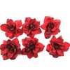 6 pc Lot Red Apple Blossom Silk Flower Hair Clips