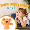 Easfan Puppy Hand Puppet Soft Animal Plush Toy with Movable Mouth Interactive Storytelling Cute Dog Toys Creativity Imagination Christmas Birthday Gifts for Toddlers Kids, Brown