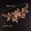 BERYUAN Wedding Champagne Rhinestone Crystal Flower Hair Comb Bridal Headpieces for Wedding Bridal Headpiece Wedding Headpiece for Bride for Women Girls (CHAMPAGNE)