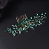 Jumwrit Bride Wedding Hair Comb Rhinestone Bridal Hair Comb Wedding Headpiece Handmade Hair Accessories for Bridesmaid Women Girls(Green)
