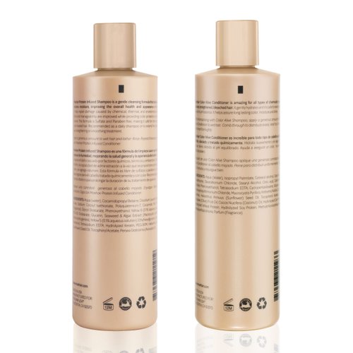 Moehair Combo Pack Of Protein Shampoo (12 Fl Oz) and Color Alive Conditioner (12 Fl Oz) | Color Treated Dry And Damaged Hair Repair Treatment | Color Protecting Formula | Sulfate and Paraben free Shampoo and Conditioner Set