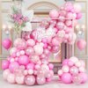 Pink Balloon Garland Arch Kit,120PCS Light Pink Metallic Pink with Pink Confetti Balloons,for Birthday,Baby Shower,Princess Wedding Party Decorations