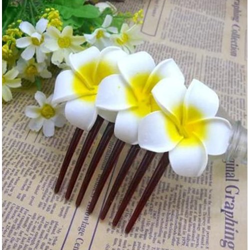 Flower Hair Comb Plumeria Head Piece for Women Girls Hawaiian Floral Hair Clips Pins Bride Bridesmaids Hair Accessories