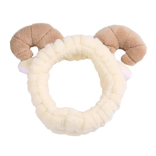 STOBOK Makeup Horn Headband Cartoon Elastic Washing Face Hair Band Cosmetic Shower Plush Hair Accessories