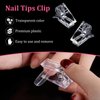 BRAVECOW 20pcs/set Nail Tips Clip Nail Art Tools DIY Extension Clamp Clips For Quick Building Poly Finger Nail Gel Clear Plastic Finger Extension…
