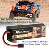 Nihewo 2Packs 2S Lipo Battery 7.4V 6500mAh RC Lipo Battery Pack 90C Hard Case with Tr Plug + EC5 Adapter Compatible with Arrma Axial 1/8 and 1/10 RC Truck Vehicles Car Truggy Buggy Racing Models