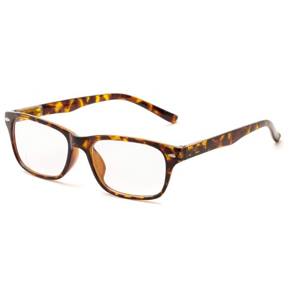 Incredible Bargains The Williamsburg BIFOCAL Unisex Retro Square Reading Glasses + 1.75 Yellow Tortoise