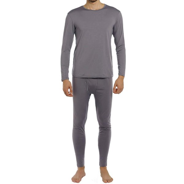 ViCherub Thermal Underwear for Men Fleece Lined Long Johns Thermals Top and Bottom Set Base Layer for Cold Weather Grey M