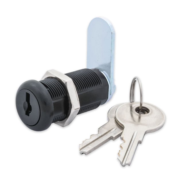 FJM Security 9100A-BLK-KD Disc Tumbler Cam Lock with 1-3/8" Cylinder and Black Finish, Keyed Different