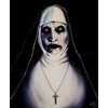 Saturey Halloween Nun Costume Accessories Set, with Nun Temporary Rhinestone Temporary Face Tattoo for Halloween Festival Rave Party Outfit for Halloween Cosplay Party, black, M
