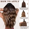 NAYOO Clip in Curly Hair Extensions 4PCS Long Wavy Synthetic Thick Hairpieces with Fiber Double Weft for Women Hair Full Head (20 Inch, Auburn)