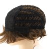 TISHINING Short Curly Brown Pixie Cut Wigs for White Women with Bangs Pixie Laered Mixed Brown Synthetic Shaggy Curly Wigs for Women Natural Looking Daily Party Hair Replacement Wig
