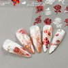 Valentines Day Nail Art Stickers Decals, Love Heart Nail Decorations, 3D Self-Adhesive Laser Red White Hearts Roses Lips Nail Supplies, Valentines Nail Accessories for Women Girls 8 Sheets