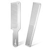 2 Pieces Metal Comb Set Metal Barber Comb Stainless Steel Blending Comb Fine Styling Cutting Comb Flat Top Clipper Comb Metal Detangling Comb for Men Women Salon, 2 Styles (Silver)