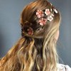 Fodattm 10PCS Fashion Flower Bobby Pin Hair Clips Wedding Bride Metal Hair Pins Side Clip for Women Lady (Pink)