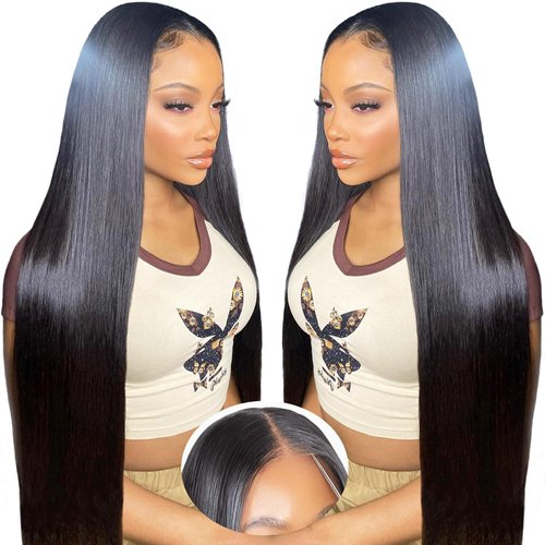 eool 9X6 Glueless Wigs human hair Pre Plucked Pre Cut Hair,Straight 250% Density Glueless HD Lace Front Wigs Human Hair For Black Women,Brazilian Ready to Wear Glueless Wigs 22 Inch
