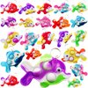Roaqua 50 Packs Bulk Fish Mini Pop Fidget Key chain， Birthday Party Favors Supplies Student summer Prizes Gifts