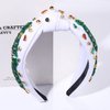 Christmas Tree Knotted Headband for Women Pearl Rhinestone Jewelry Christmas Tree Beaded Hairband Winter Holliday Wide Knot Headband Christmas Party Favors Gifts