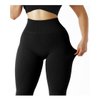 SUUKSESS Women Ribbed Seamless Leggings High Waisted Tummy Control Workout Yoga Pants (Black, L)
