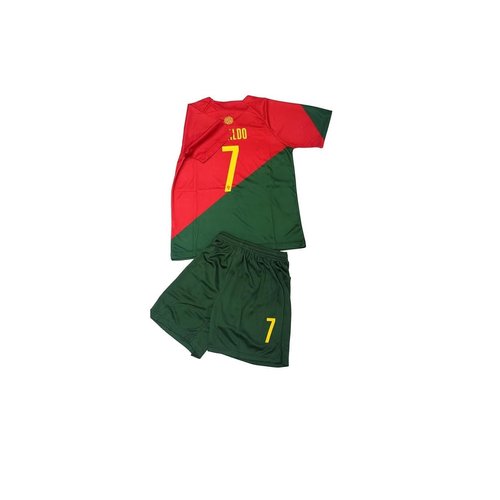 Youth Soccer Fan Jersey Portugal No 7 Sports Jersey Shirt Free Shorts (8-9Years) Red