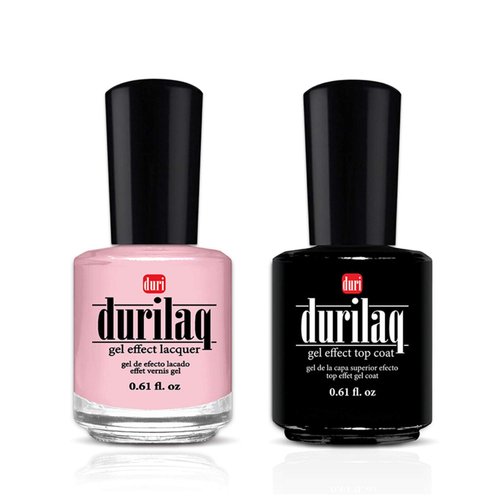 duri Durilaq, D501 Wedding Vows, Light Pink Opaque Gel Effect Lacquer and Top Coat, 0.61 fl.oz. Each