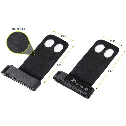 ProsourceFit Gymnastics Hand Grips PU Leather Pair for Pull-Ups, Weight Lifting and Kettlebell Exercises, S-M