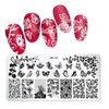 3pcs Nail Stamper Plate Kit Butterfly Leaves Image Nail Stamping Template with Clear Stamp and Scraper for Nail Art Design