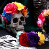 WILLBOND 3 Pcs Mexican Rose Flower Crown Headband Easter Mardi Gras Headpiece Cosplay Headgear for Party (Fresh Colors)